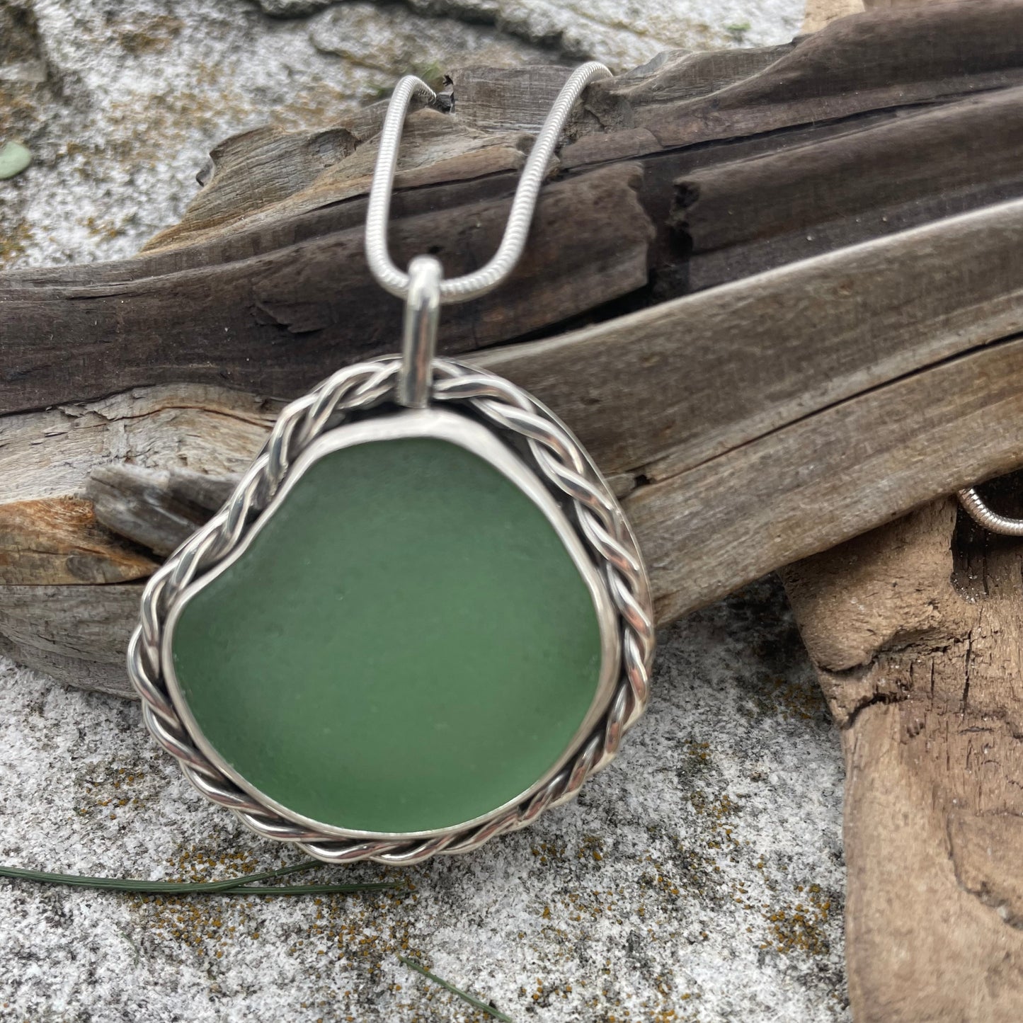 Sea Green Sea Glass Pendant