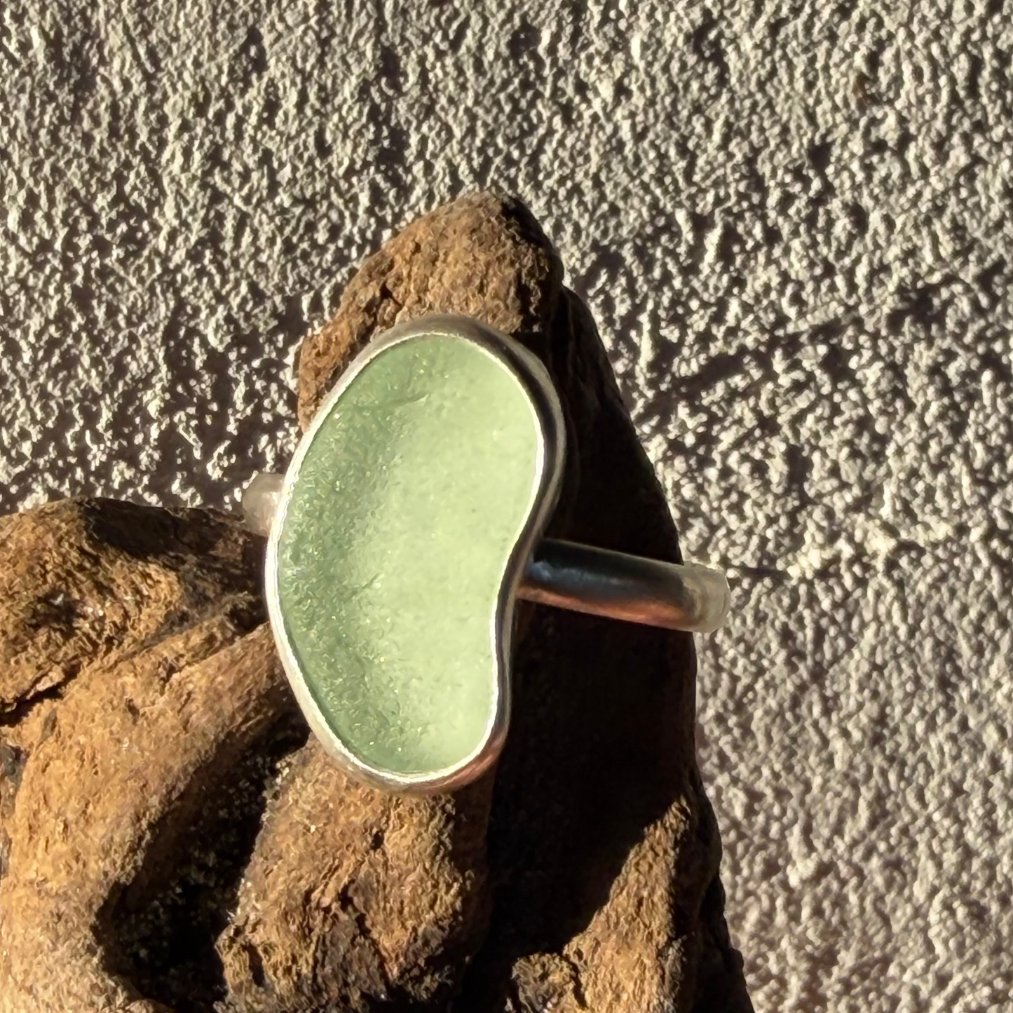 Sea Foam Green Sea Glass Ring - Size - 8.25