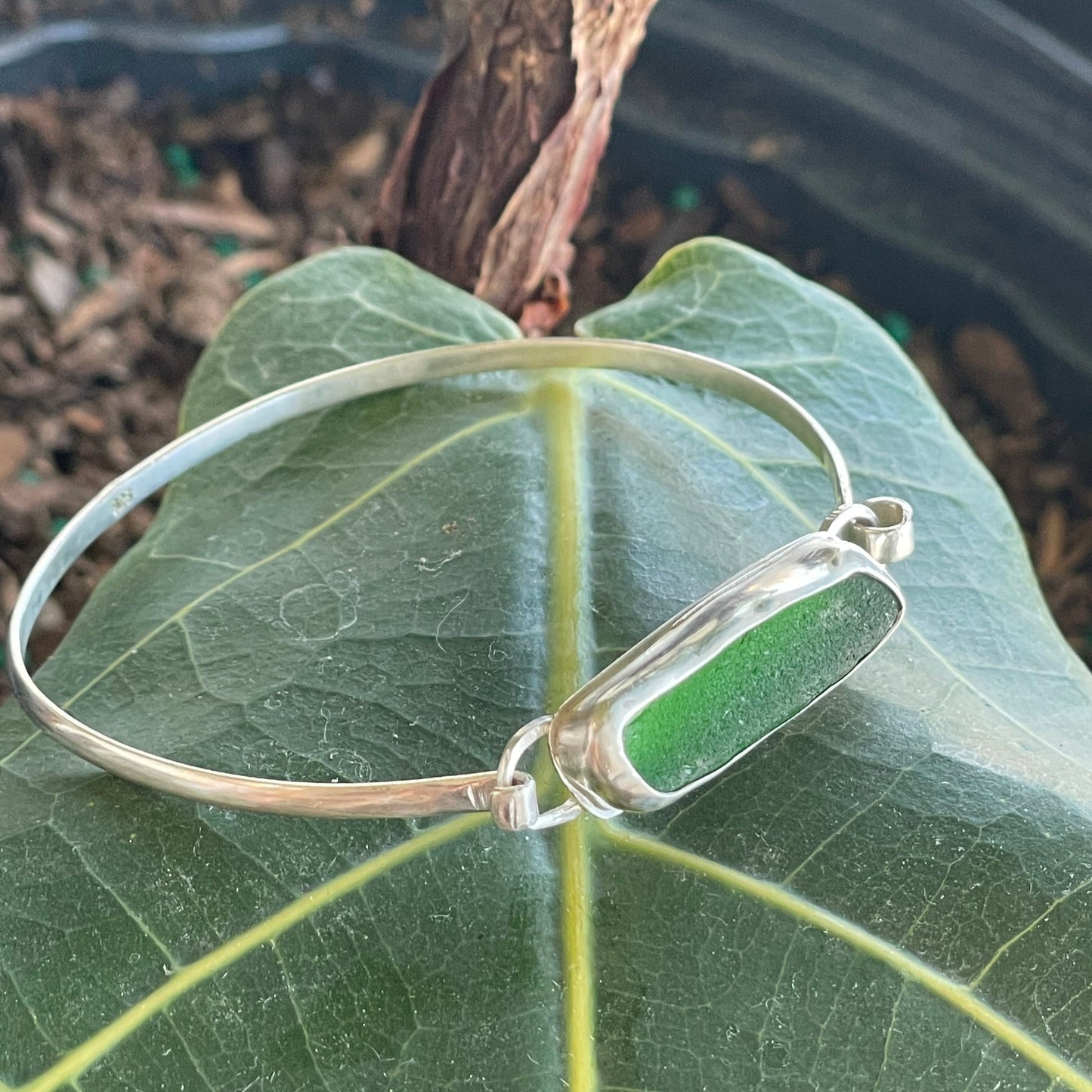 Emerald Green Sea Glass Bracelet