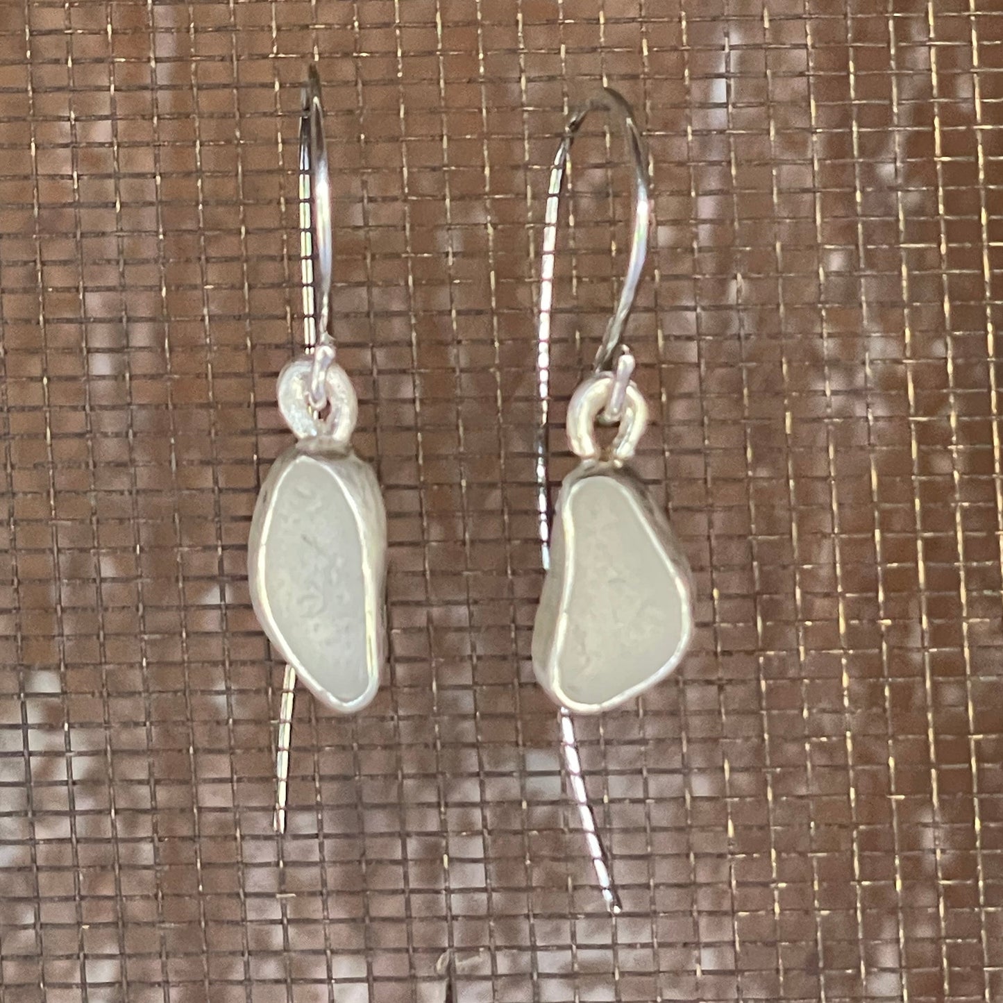 White Sea Glass Earrings