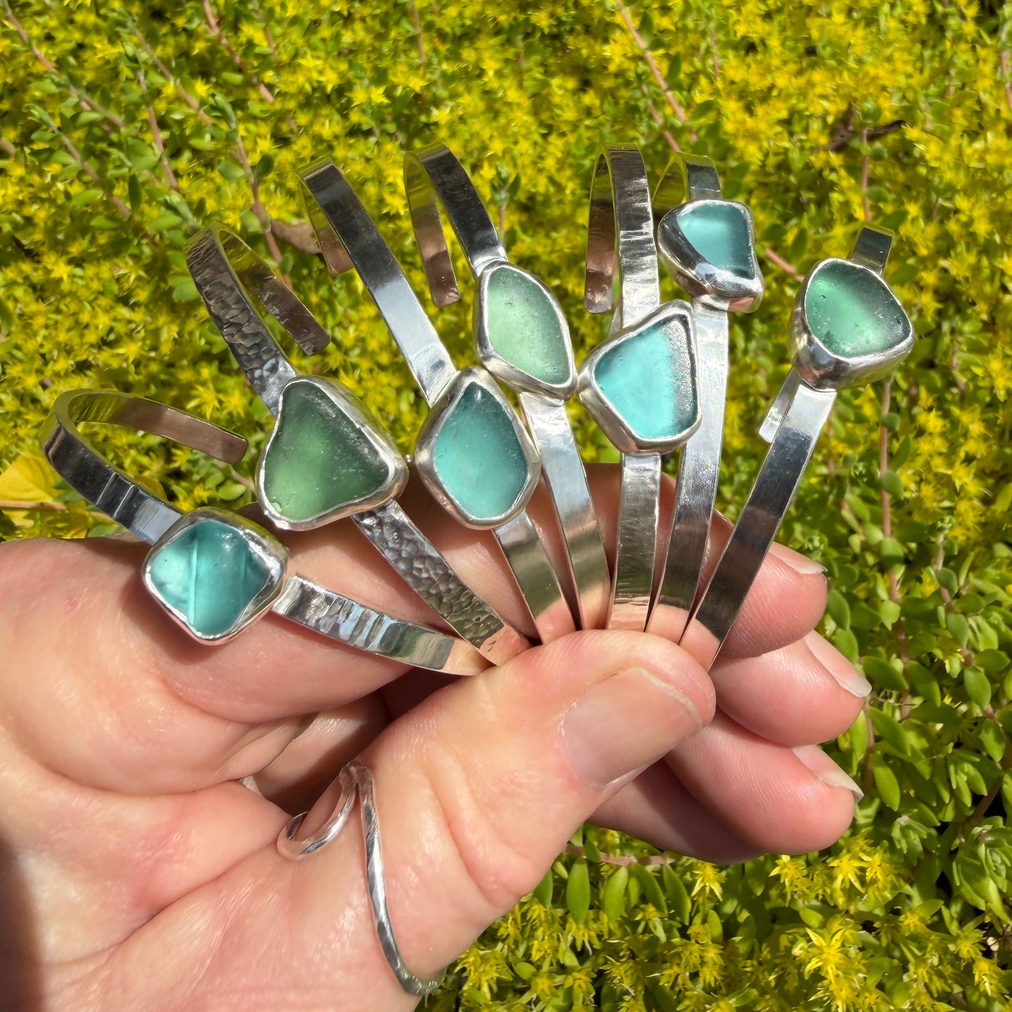 Sea Glass Stacking Cuffs