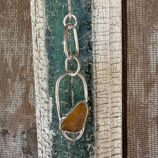 Khaki Sea Glass Pendant