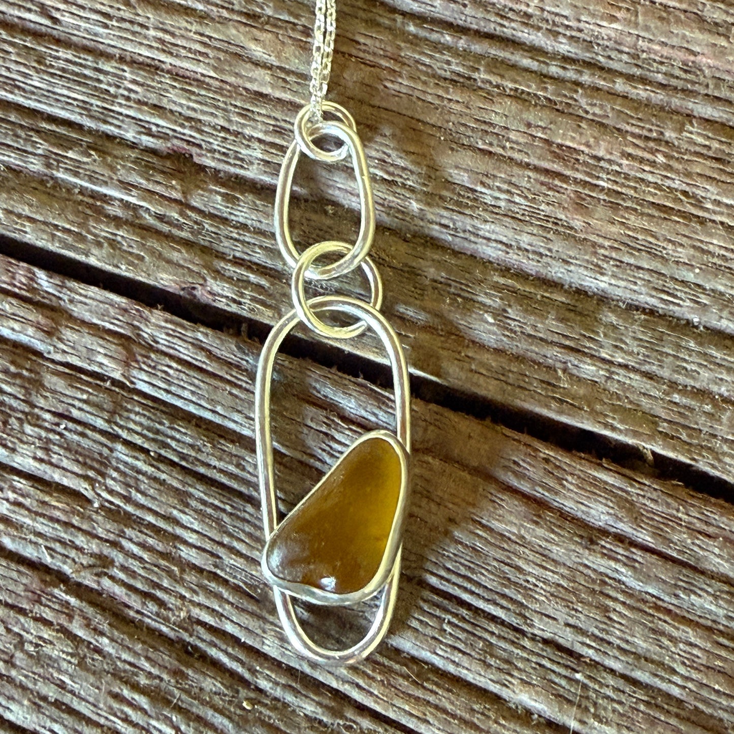 Khaki Sea Glass Pendant