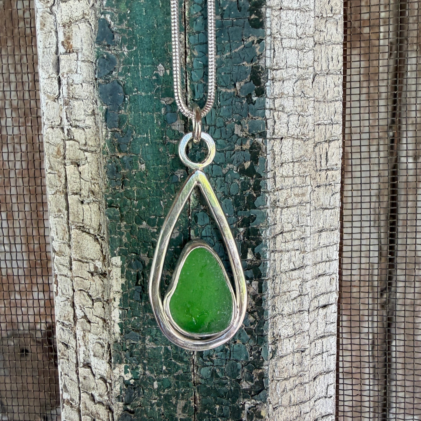 Kelly Green Sea Glass Pendant