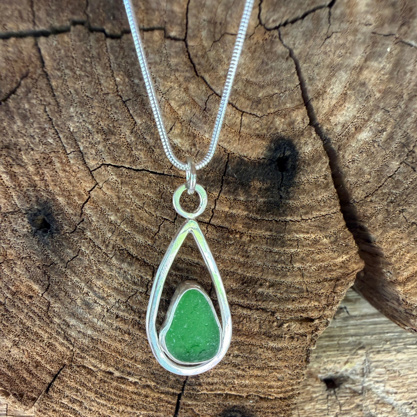 Kelly Green Sea Glass Pendant