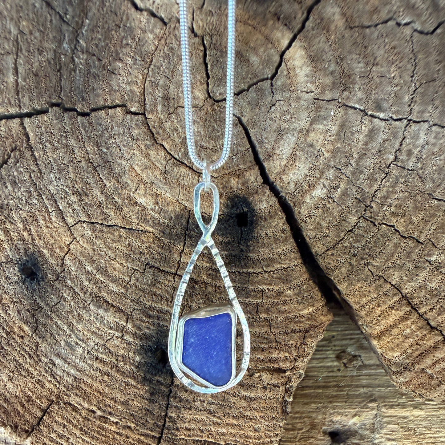 Cobalt Blue Sea Glass Pendant