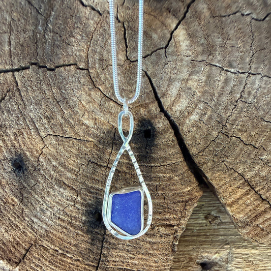 Cobalt Blue Sea Glass Pendant