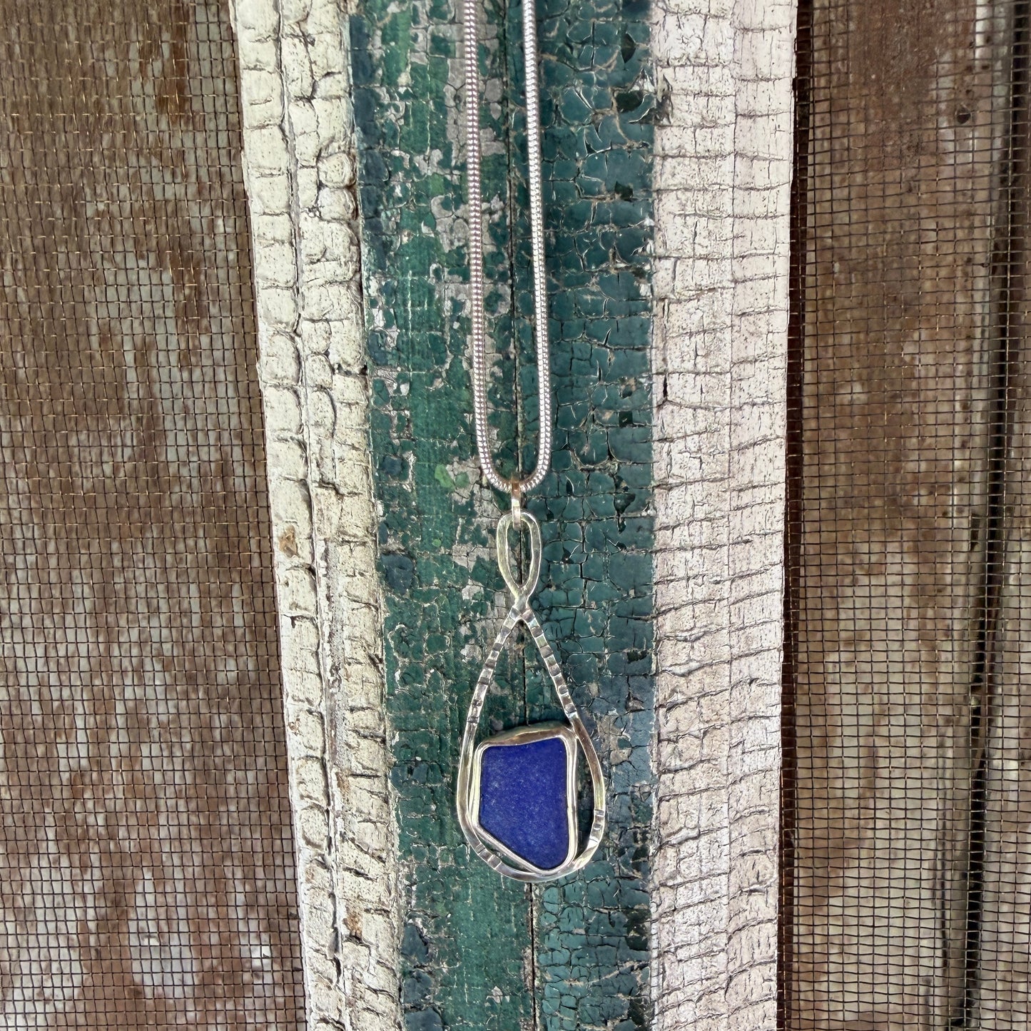 Cobalt Blue Sea Glass Pendant