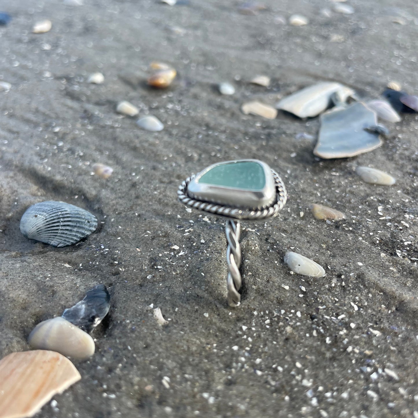 Pale AquaMarine Sea Glass - Size 10