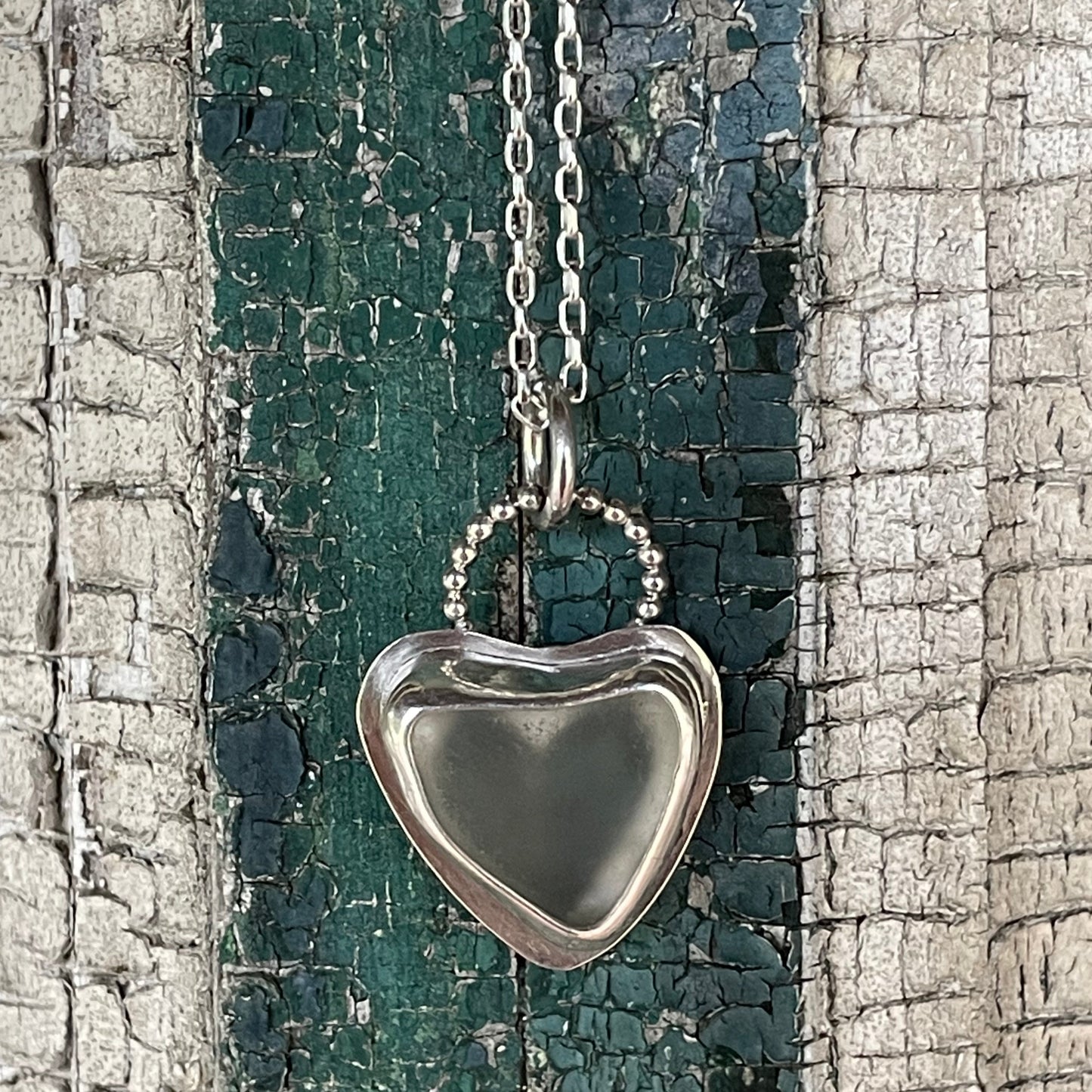 White Sea Glass Heart Necklace