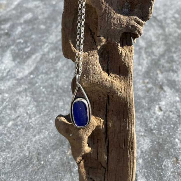 Cobalt Blue Sea Glass Necklace