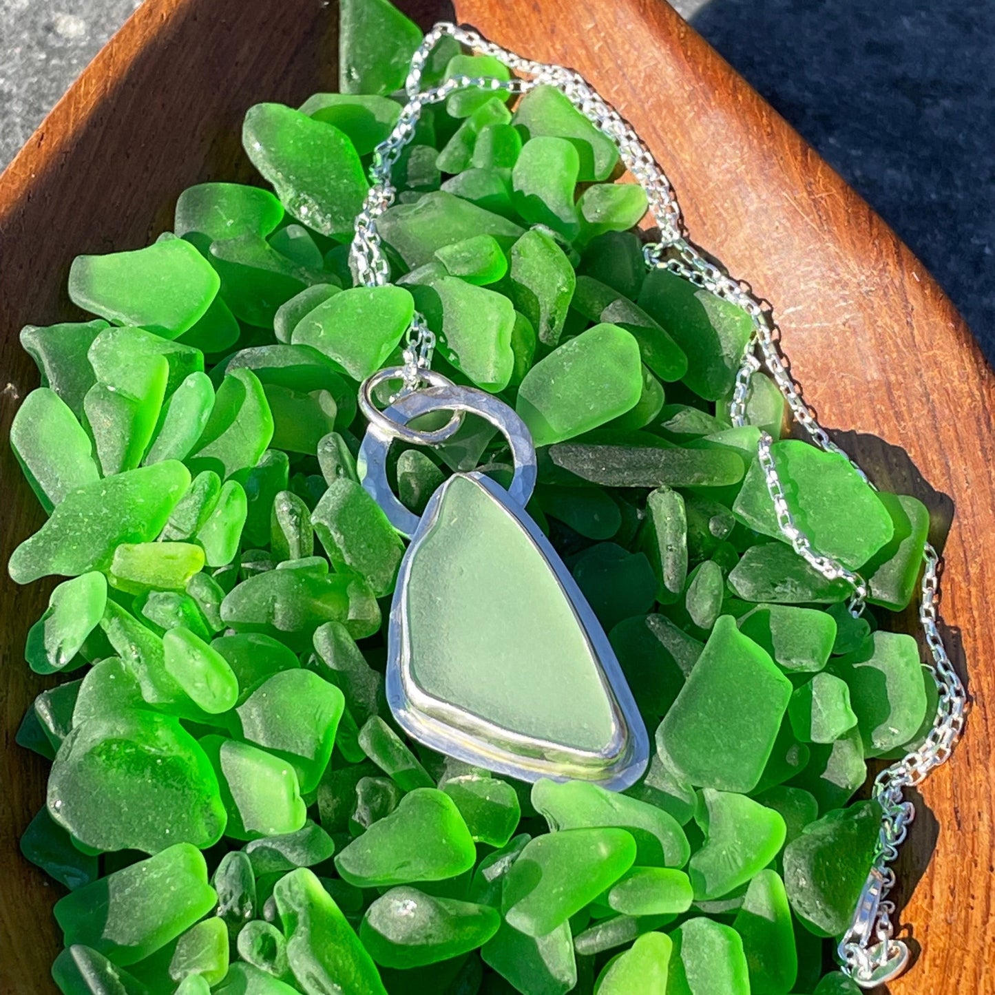 Sea Foam Green Sea Glass Pendant