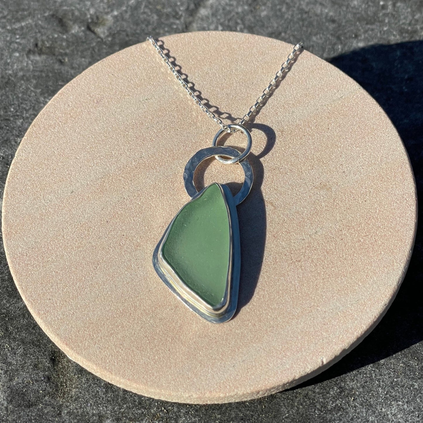 Sea Foam Green Sea Glass Pendant