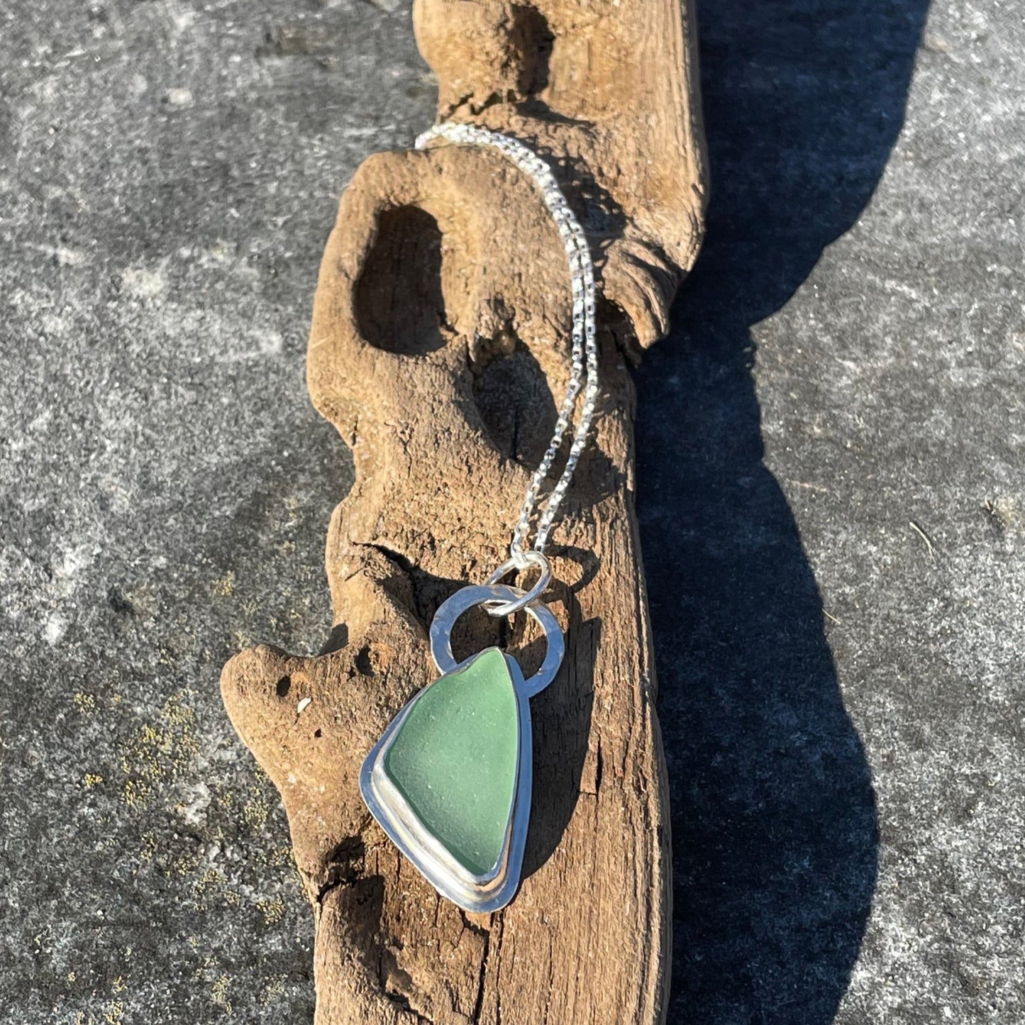 Sea Foam Green Sea Glass Pendant