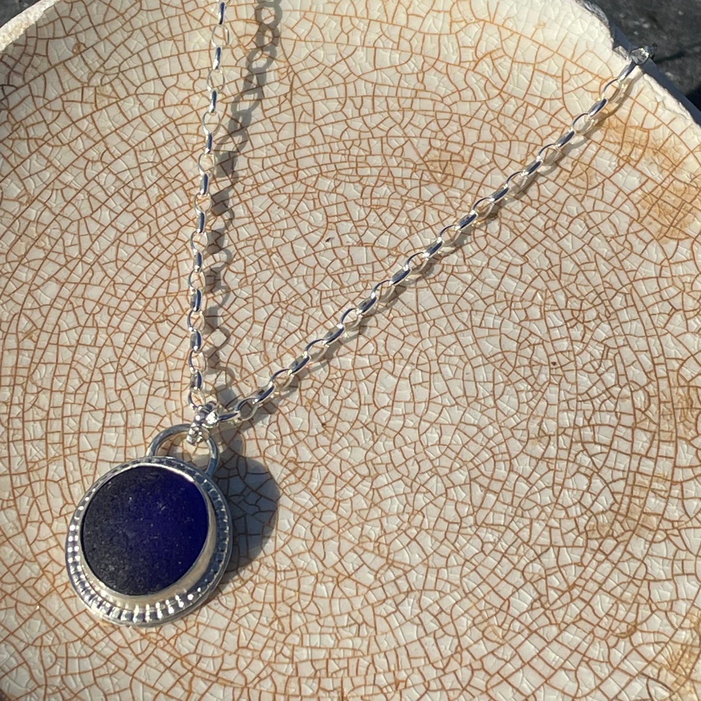 Cobalt Blue Sea Glass Pendant