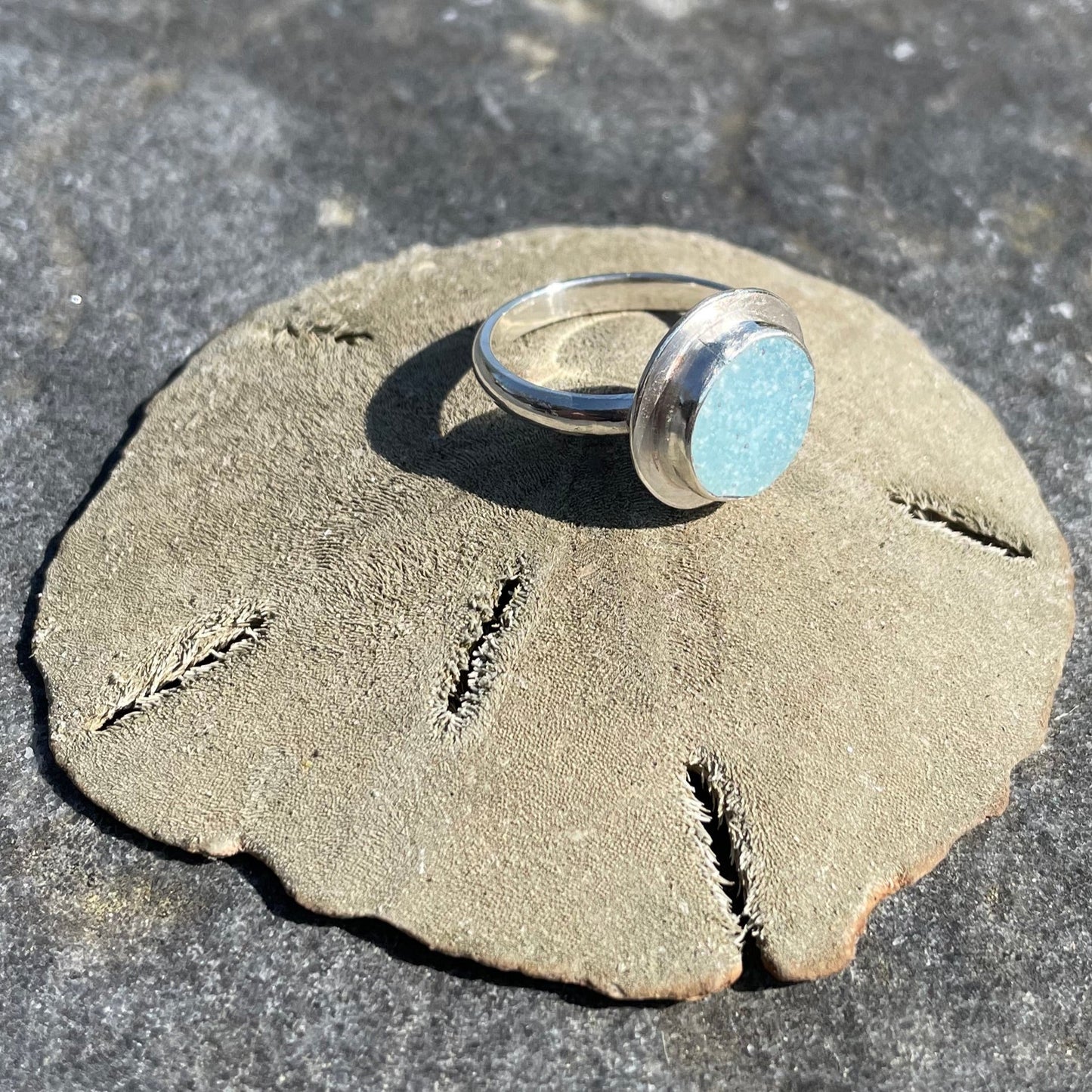 Blue Sea Tile Ring - Size 8